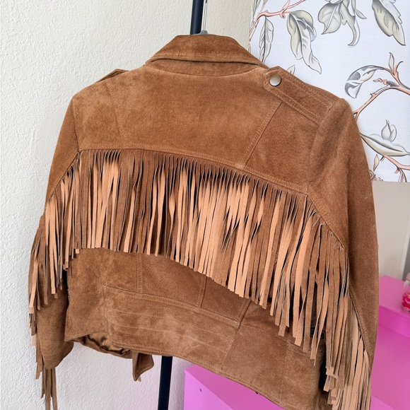 Forever New Jackets & Blazers - Forever New Tan Suede Fringe Jacket